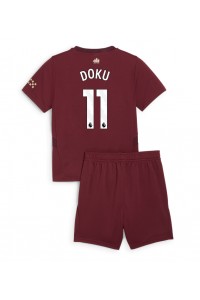 Manchester City Jeremy Doku #11 Babytruitje 3e tenue Kind 2024-25 Korte Mouw (+ Korte broeken)